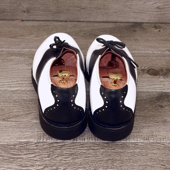 *NIB* $325 Allen Edmonds LINWOOD Golf 9 E White/Black * add $15 new Trees main image 4